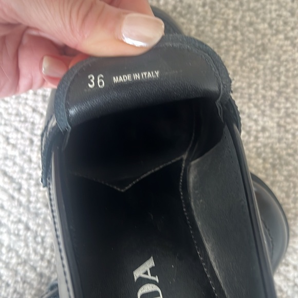 NWOT Prada Black Brushed Leather Loafers- comes with box,  dust covers- - Picture 8 of 14